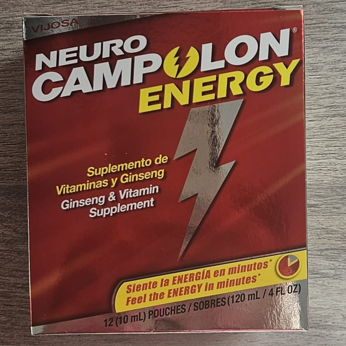 Neuro Campolon Energy (Ginseng Complex/ Complejo de Ginseng) 12 Pouches/ Sobres (10ml) Total 4 oz.