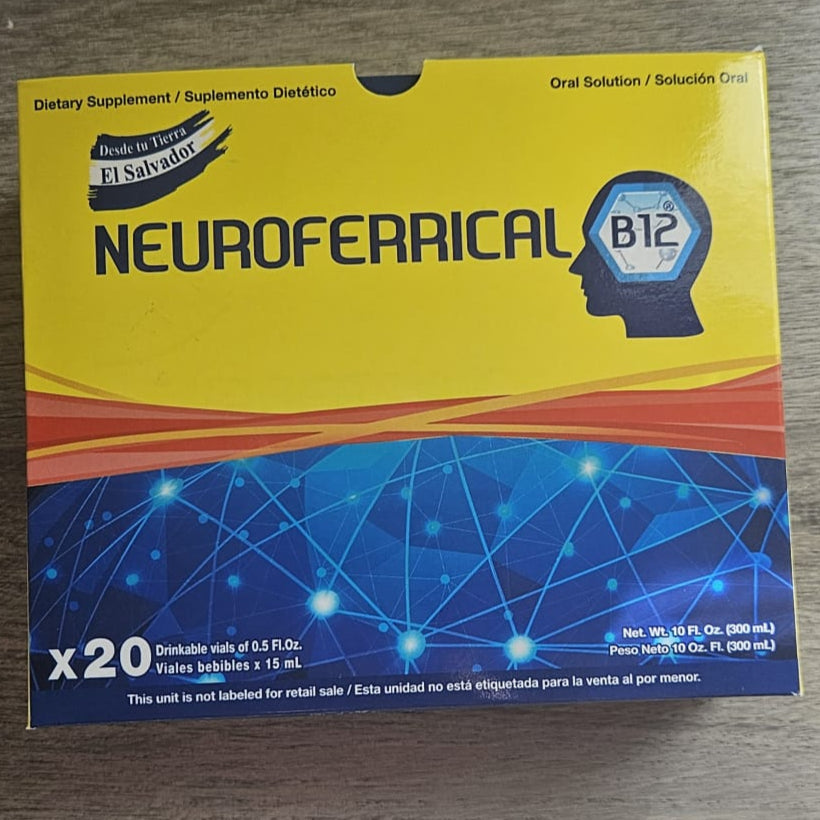 Neuro-Ferrical B-12 (20 Viales/Vials) Net Wt. 10 0z. (300ml) 10/14
